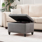 Banc de rangement ottoman capitonné, Repose-pieds rectangulaire
