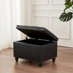 Banc de rangement ottoman capitonné, Repose-pieds rectangulaire