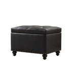 Banc de rangement ottoman capitonné, Repose-pieds rectangulaire