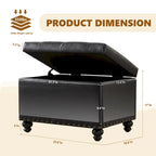 Banc de rangement ottoman capitonné, Repose-pieds rectangulaire