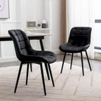 Lot de 2 chaises de salle à manger modernes rembourrées en similicuir