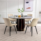 Lot de 2 chaises de salle à manger modernes rembourrées en similicuir
