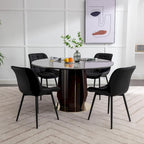 Lot de 2 chaises de salle à manger modernes rembourrées en similicuir