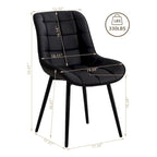 Lot de 2 chaises de salle à manger modernes rembourrées en similicuir