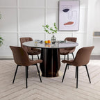 Lot de 2 chaises de salle à manger modernes rembourrées en similicuir