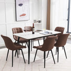 Lot de 2 chaises de salle à manger modernes rembourrées en similicuir
