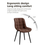 Lot de 2 chaises de salle à manger modernes rembourrées en similicuir