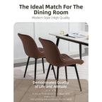 Lot de 2 chaises de salle à manger modernes rembourrées en similicuir