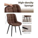 Lot de 2 chaises de salle à manger modernes rembourrées en similicuir