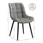 Lot de 2 chaises de salle à manger modernes rembourrées en similicuir