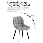 Lot de 2 chaises de salle à manger modernes rembourrées en similicuir