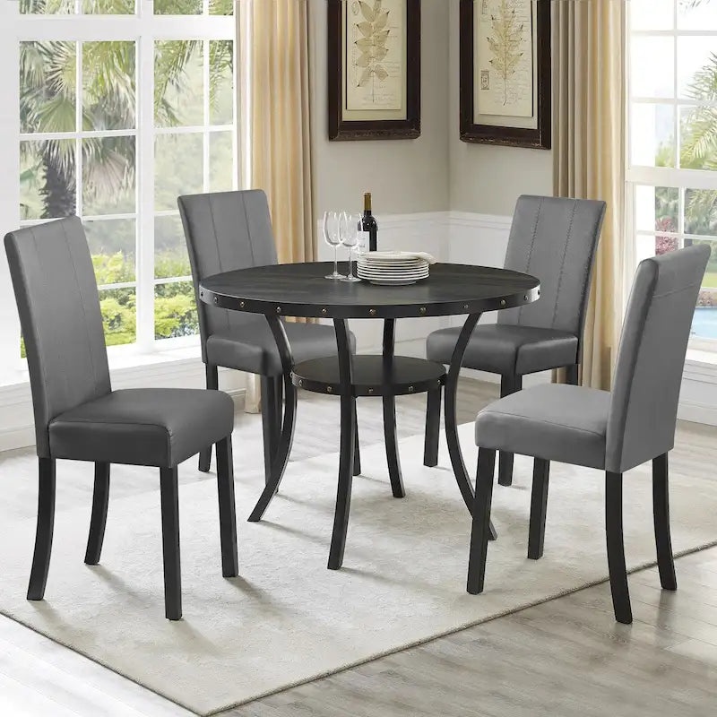 (Lot de 2) Chaises de salle à manger en similicuir rembourrées