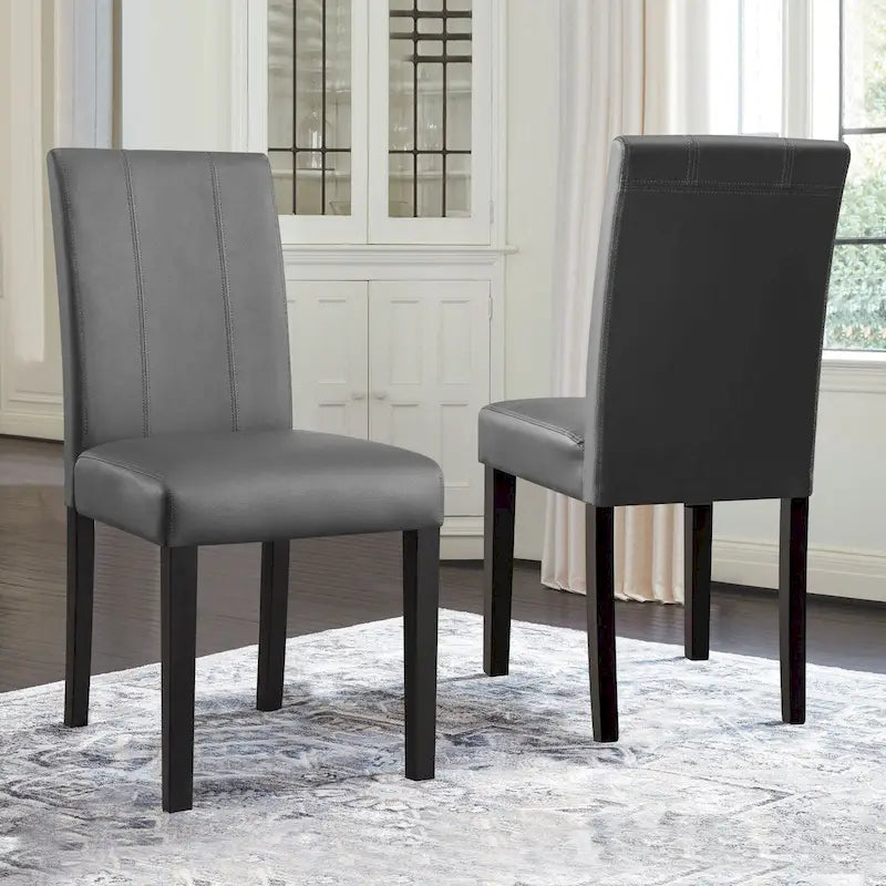 (Lot de 2) Chaises de salle à manger en similicuir rembourrées