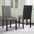 (Lot de 2) Chaises de salle à manger en similicuir rembourrées