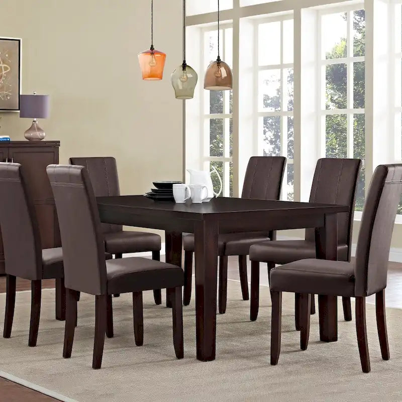 (Lot de 2) Chaises de salle à manger en similicuir rembourrées