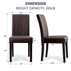 (Lot de 2) Chaises de salle à manger en similicuir rembourrées