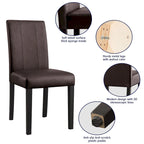 (Lot de 2) Chaises de salle à manger en similicuir rembourrées