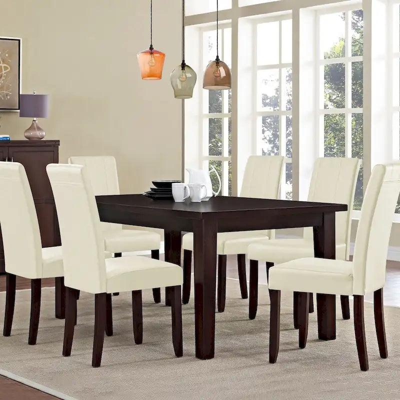 (Lot de 2) Chaises de salle à manger en similicuir rembourrées