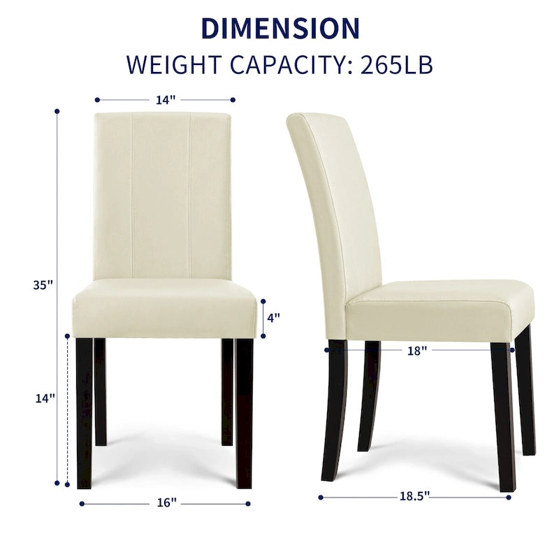 (Lot de 2) Chaises de salle à manger en similicuir rembourrées