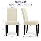 (Lot de 2) Chaises de salle à manger en similicuir rembourrées