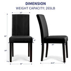 (Lot de 2) Chaises de salle à manger en similicuir rembourrées