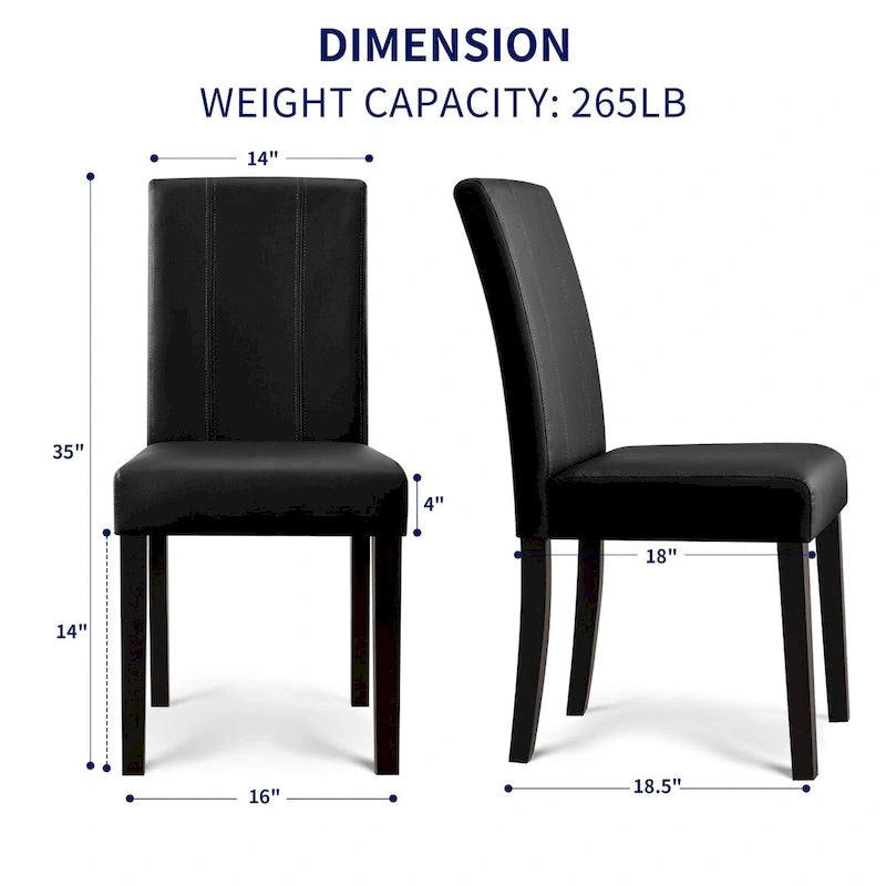 (Lot de 2) Chaises de salle à manger en similicuir rembourrées