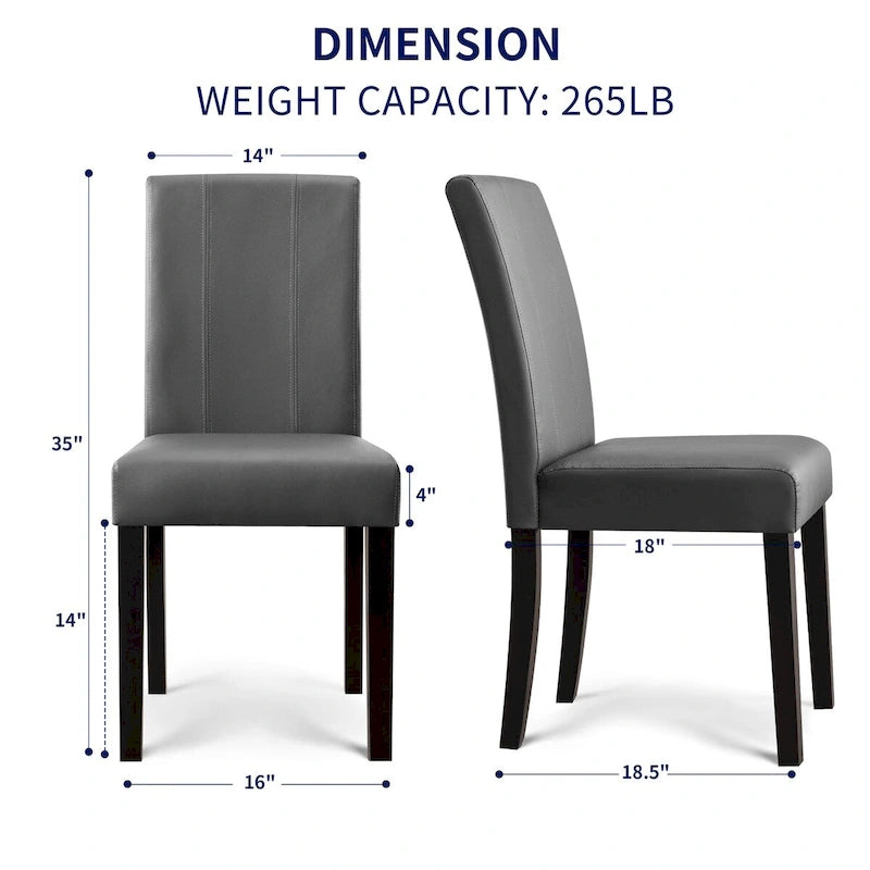 (Lot de 2) Chaises de salle à manger en similicuir rembourrées