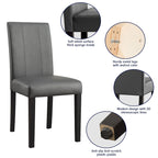 (Lot de 2) Chaises de salle à manger en similicuir rembourrées