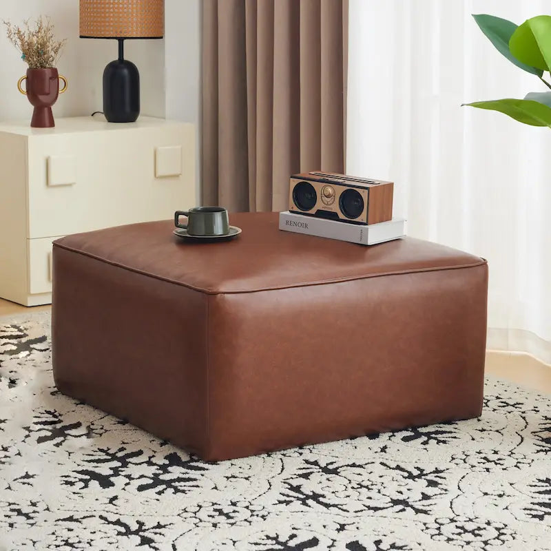 Pouffe carré en similicuir