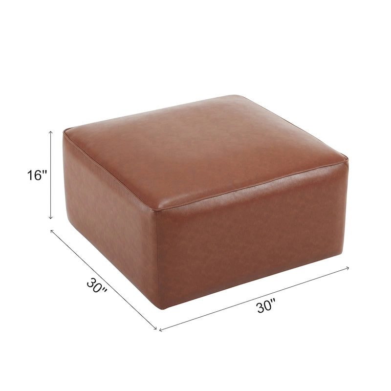 Pouffe carré en similicuir