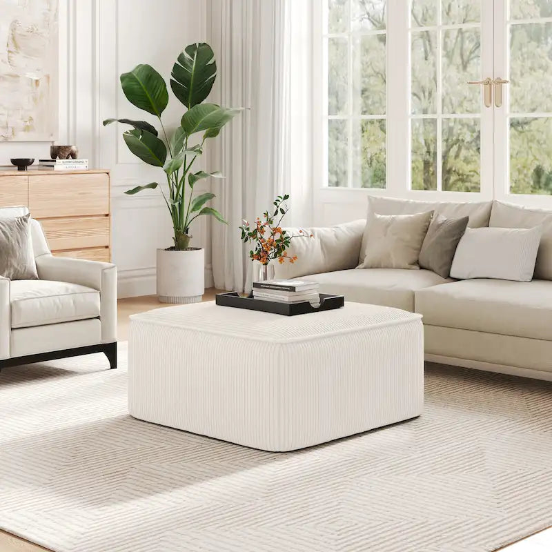 Pouffe carré en similicuir